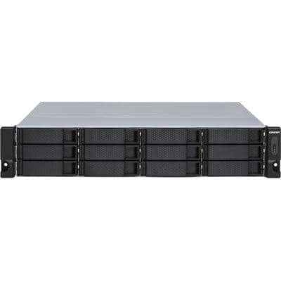QNAP QNAP TL-R1200S-RP 12-bay 2U rackmount SATA JBOD expansion unit, redundant PSU, with a QXP-1600eS PCIe SATA host card and 3 SFF-8088 to SFF-8644 SAS/SATA 6Gb/s external cables. TL-R1200S-RP