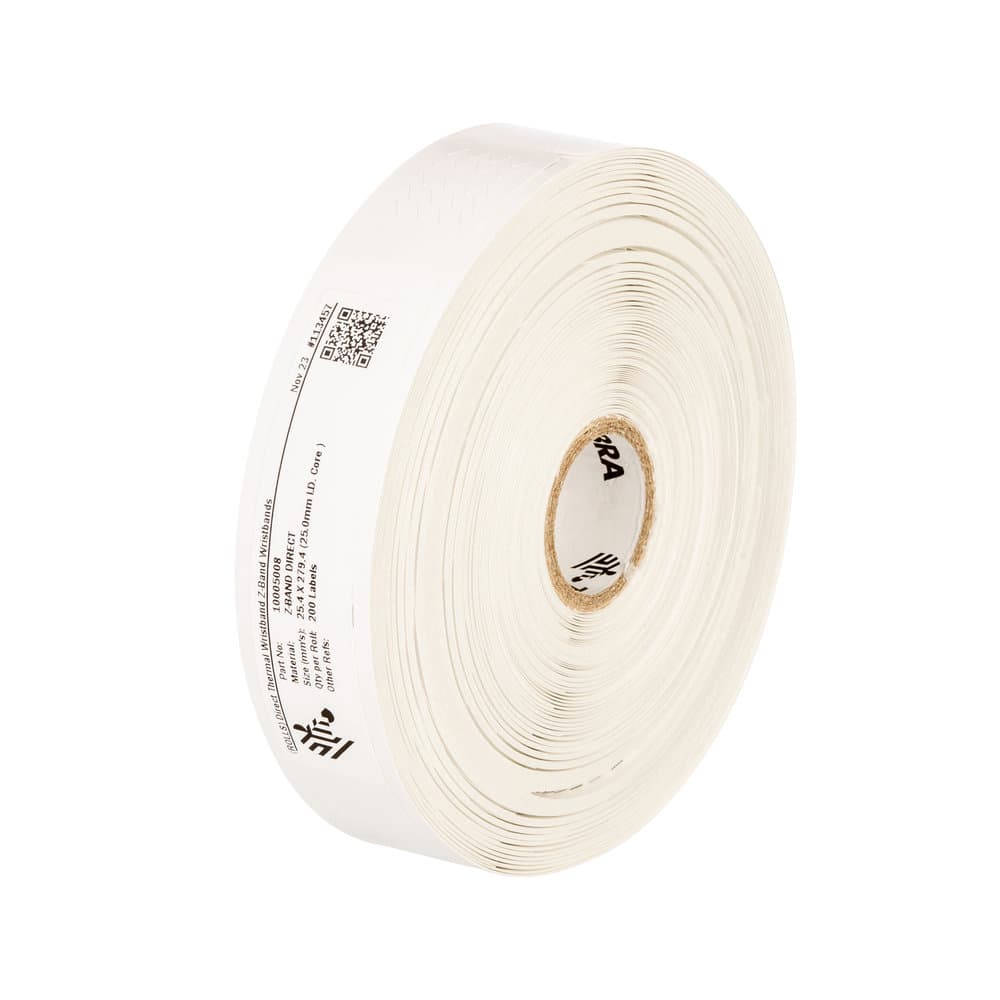 ZEBRA ZEBRA WRISTBAND ADULT1-3/16X11 WHT 1015807