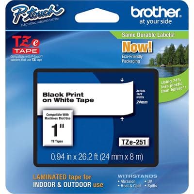 BROTHER BROTHER TZe251 24mm x 8m Standard laminated Blac 1536056