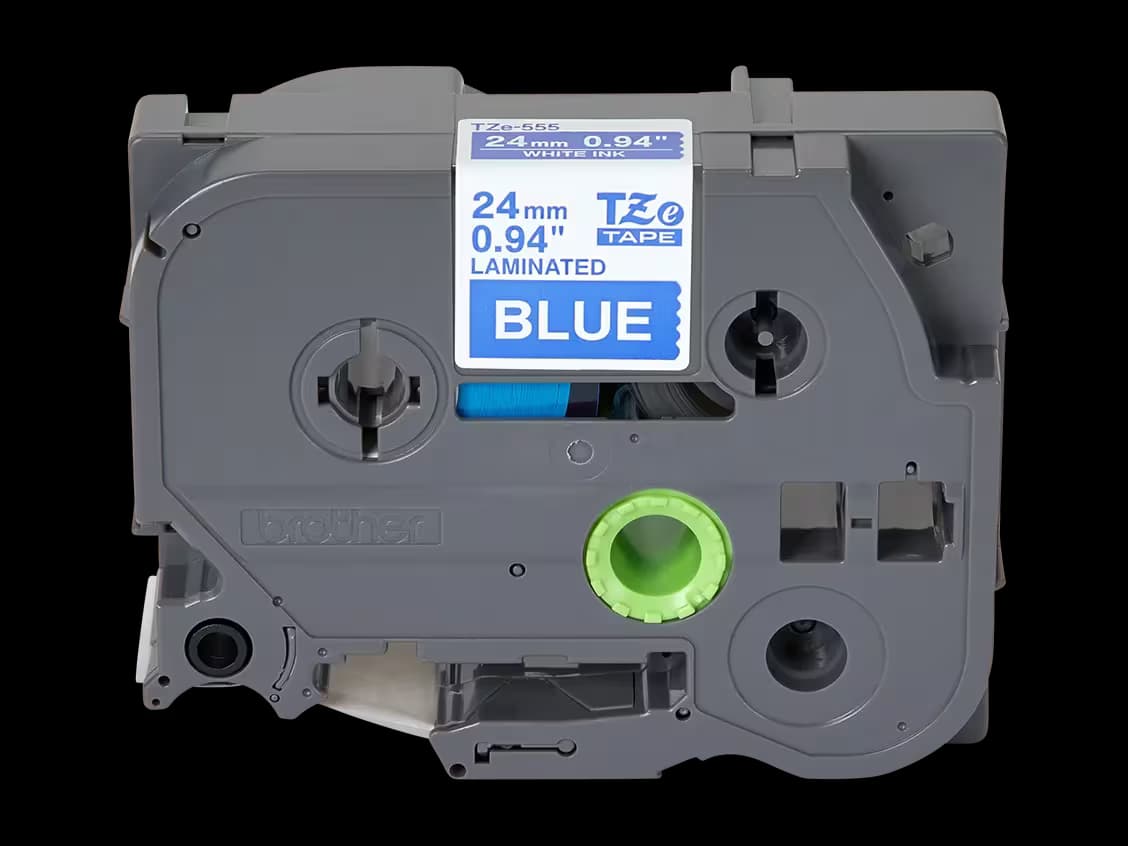 BROTHER BROTHER TZE555 : Laminated tape white on blue 8m 1737361