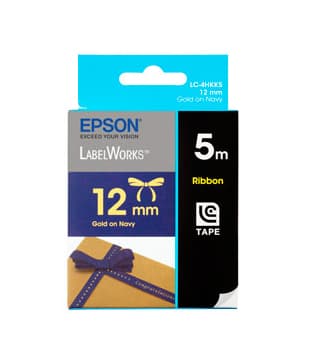 EPSON EPSON Tape Ribbon 12mm Gold on Navy 5 metres 2558469