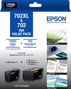 EPSON EPSON 702XL BLK+702 STD CMY DURABRITE INK MP 3740526