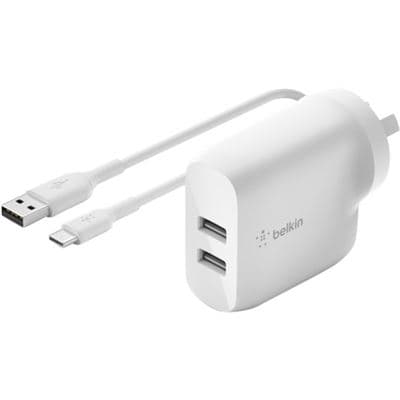 BELKIN BELKIN DUAL USB-A WALL CHARGER 24W + A TO C CBL 4835427