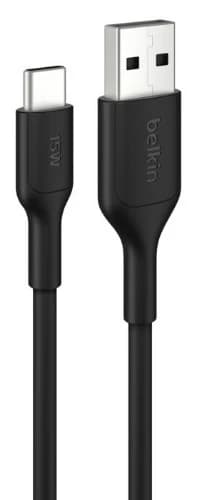 BELKIN BELKIN BOOSTCHARGE USB-A-C CABLE 15W 2M BLK 6631628