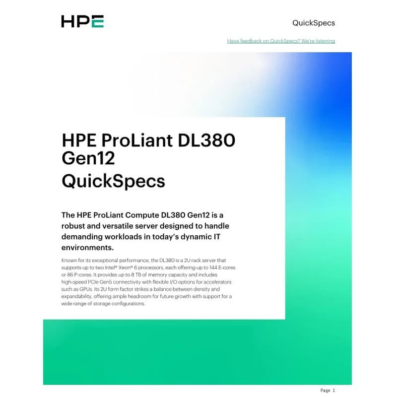 Hewlett Packard Enterprise Hewlett Packard Enterprise HPE DL380 G12 Front Prim OCP Enable Kit 6658507