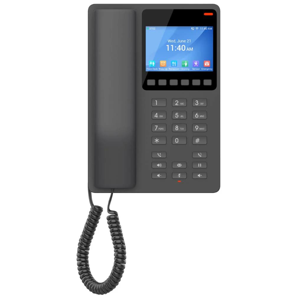 Grandstream Networks GHP631 Desktop Hotel Phone with 3.5"" Colour LCD PoE Black 487935
