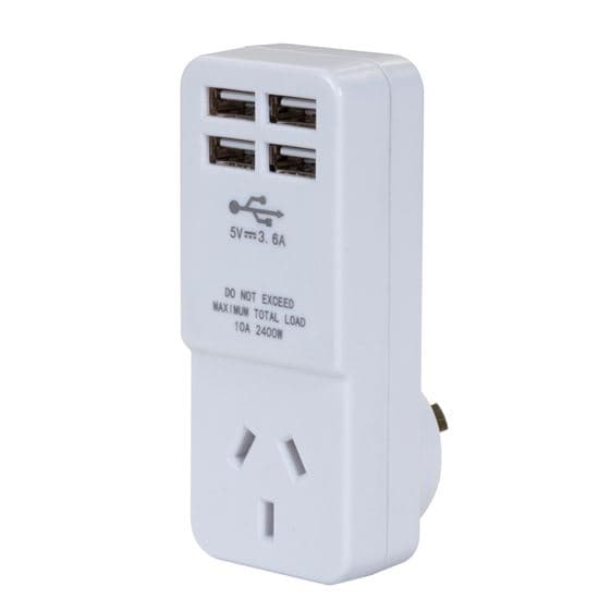 Dynamix DYNAMIX USB-A Wall Charger with 4x USB-A Outlets & 1x Main Power A4U