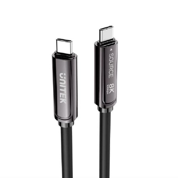 UNITEK 15M 8K Fiber Optic Full Featured USB-C Cable. High Speed 10Gbps Transfer, 60W PD C14178A-15M
