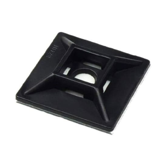 DYNAMIX 28 x 28mm Self Adhesive Black Cable Ties Mount Pack of 100 DY30CTMB
