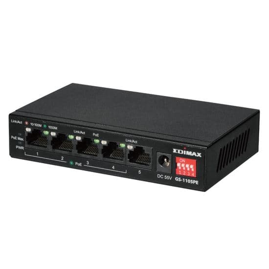 Edimax EDIMAX 5 Port 10/100/1000 Gigabit Ethernet with 4x PoE+ Ports GS-1105PE