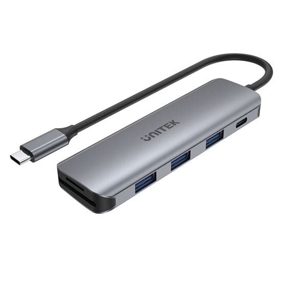Unitek UNITEK 6-in-1 Multi-Port Hub with USB-C Connector. Includes 3 x USB-A H1107C