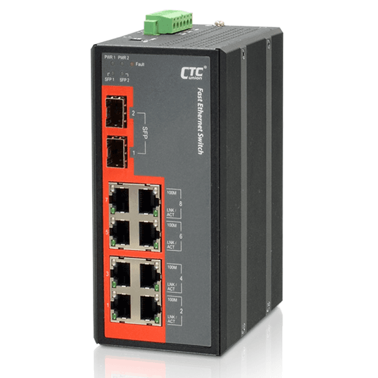 CTCunion CTC UNION 8 Port Fast Ethernet Unmanaged Switch. -10 ~ 60°C. 8x IFS-802GS