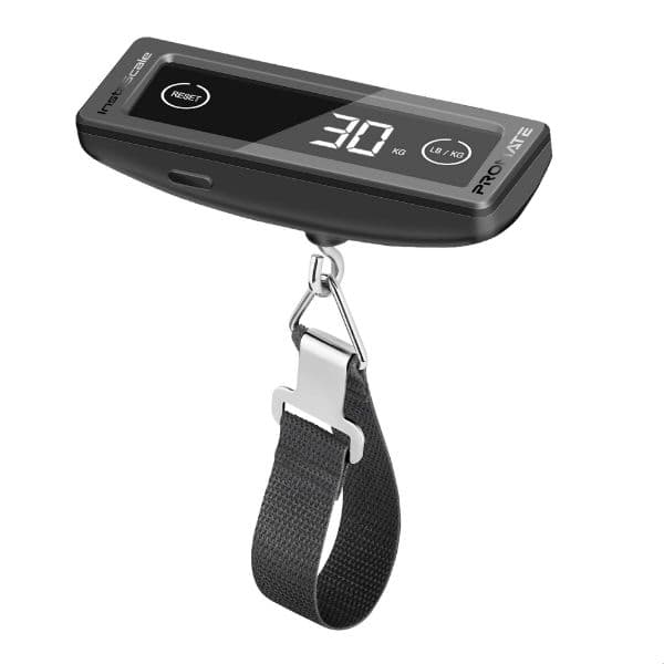 PROMATE Portable High-Accuracy Digital Luggage Scale With Touch Scree LCD. 40KGs Max Capacity INSTASCALE