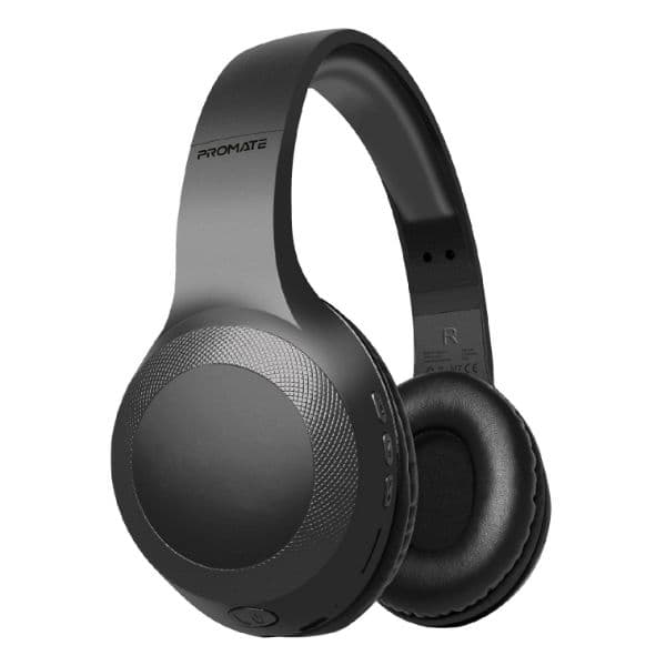 Promate Deep Base Bluetooth V5.0 Wireless Over-Ear Headphones. Up To 5 Hours Playback LABOCA-BLK