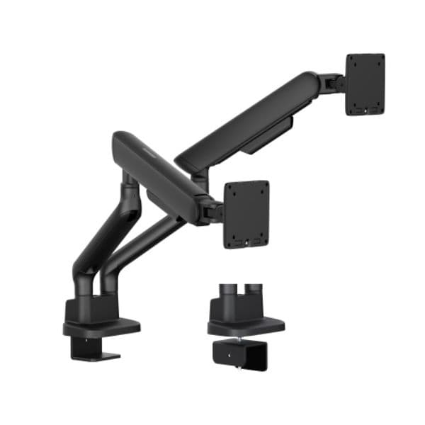 Brateck 17"-35" Elite Dual Screen Mechanical Spring Monitor Arm. Max Load 2x 11Kgs, Black LDT118-C024-B