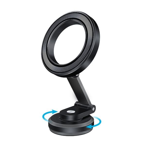 Promate MagGrip 360 Cradleless Foldable Magnetic Ring Phone Holder- Black MAGHOOP-HG