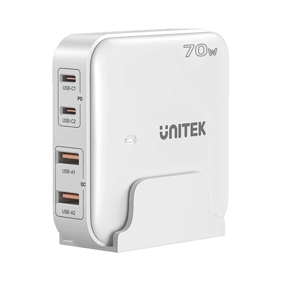 Unitek UNITEK 70W Desktop GaN Charging Station with 2x USB-C PD Ports & 2x P1228AWH