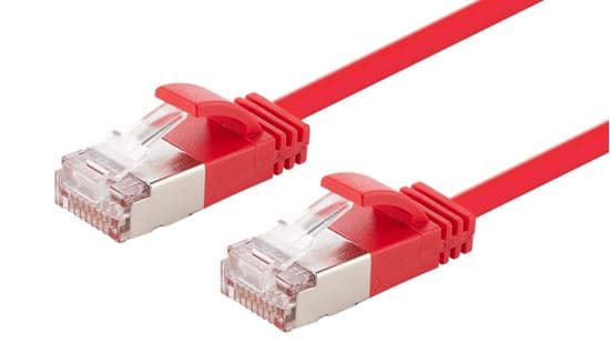 Dynamix DYNAMIX 3m Cat6A S/FTP Red Ultra-Slim Shielded 10G Patch Lead PLSSR-C6A-3