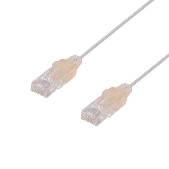 Dynamix DYNAMIX 2m Cat6A 10G White Ultra-Slim Component Level UTP PLSW-C6-2
