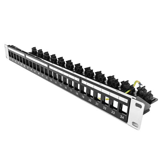Dynamix DYNAMIX 24 Port 19' 1RU STP / UTP Unloaded Keystone Patch Panel PP-UK-24RMV2