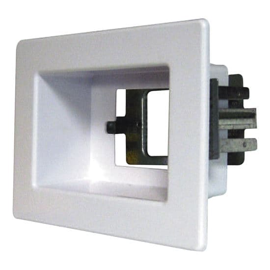 Recessed RECESSED Single White Wall Box. 1x GPO Slot, Stud Mount or Floating RECWP1WH
