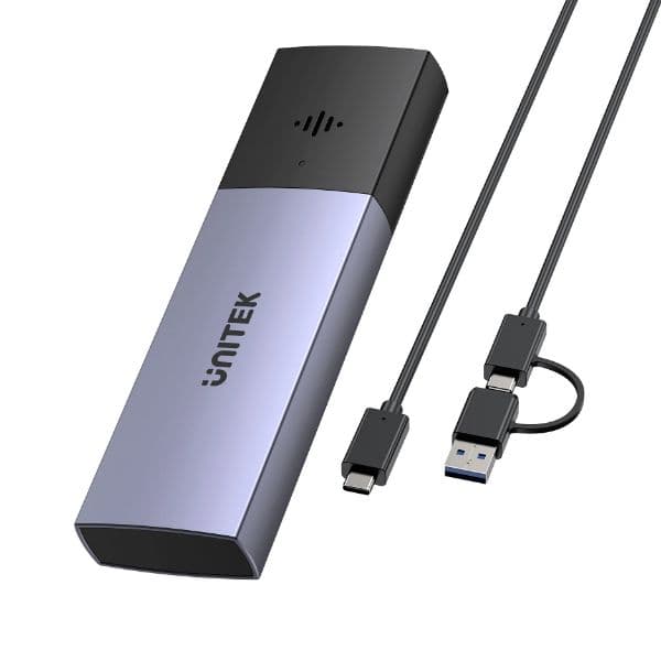 UNITEK SolidForce Smart Anti-Loss M.2 SSD Enclosure. USB SuperSpeed 10Gbps. Built-In Find My Netw S1251A