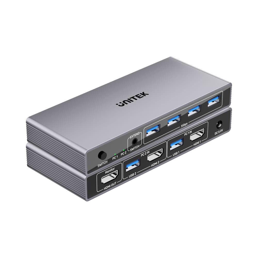 Unitek UNITEK 5Gbps HDMI KVM Switch. Switches Between 2 Devices, Shares V1309A