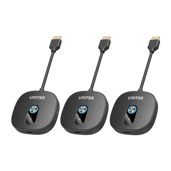 UNITEK Wireless 1080p HDMI Transmitter With 2x Receivers Supports Dual Screen Mirroring V1711A