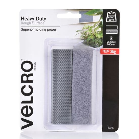 Velcro VELCRO Brand 25mm x 100mm Heavy Duty Pre-cut 6 Pack (3pc Hook & 3 VEL25546