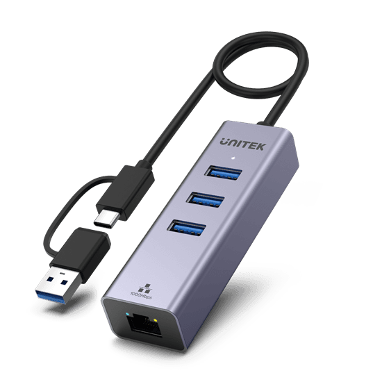 Unitek UNITEK 4-in-1 USB Multi-port Hub with 2-in-1 Connectors (USB-C & Y-3088B