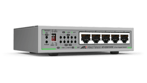 Allied Telesis AT-GS910/5-40 5 port 10/100/1000T unmanaged switch with internal PSU 393437
