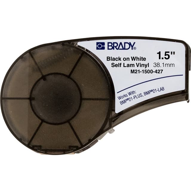 Brady M21-1500-427 4.27m Self-Laminating Label Printer Tape - Black on White 474306