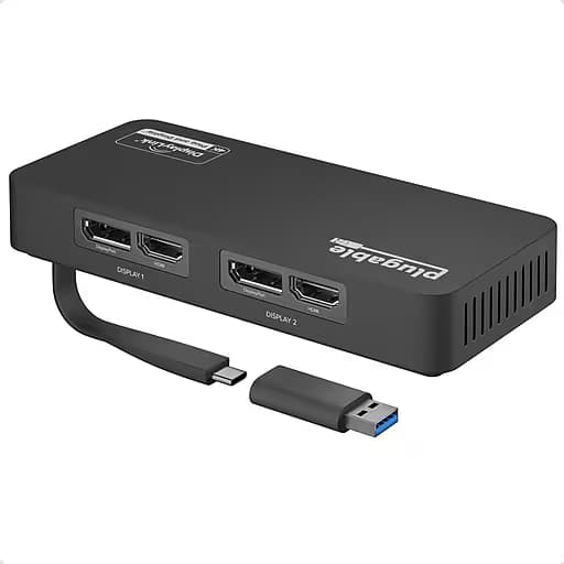 Plugable 4K USB-C DisplayPort & HDMI Dual Monitor Adapter 485064