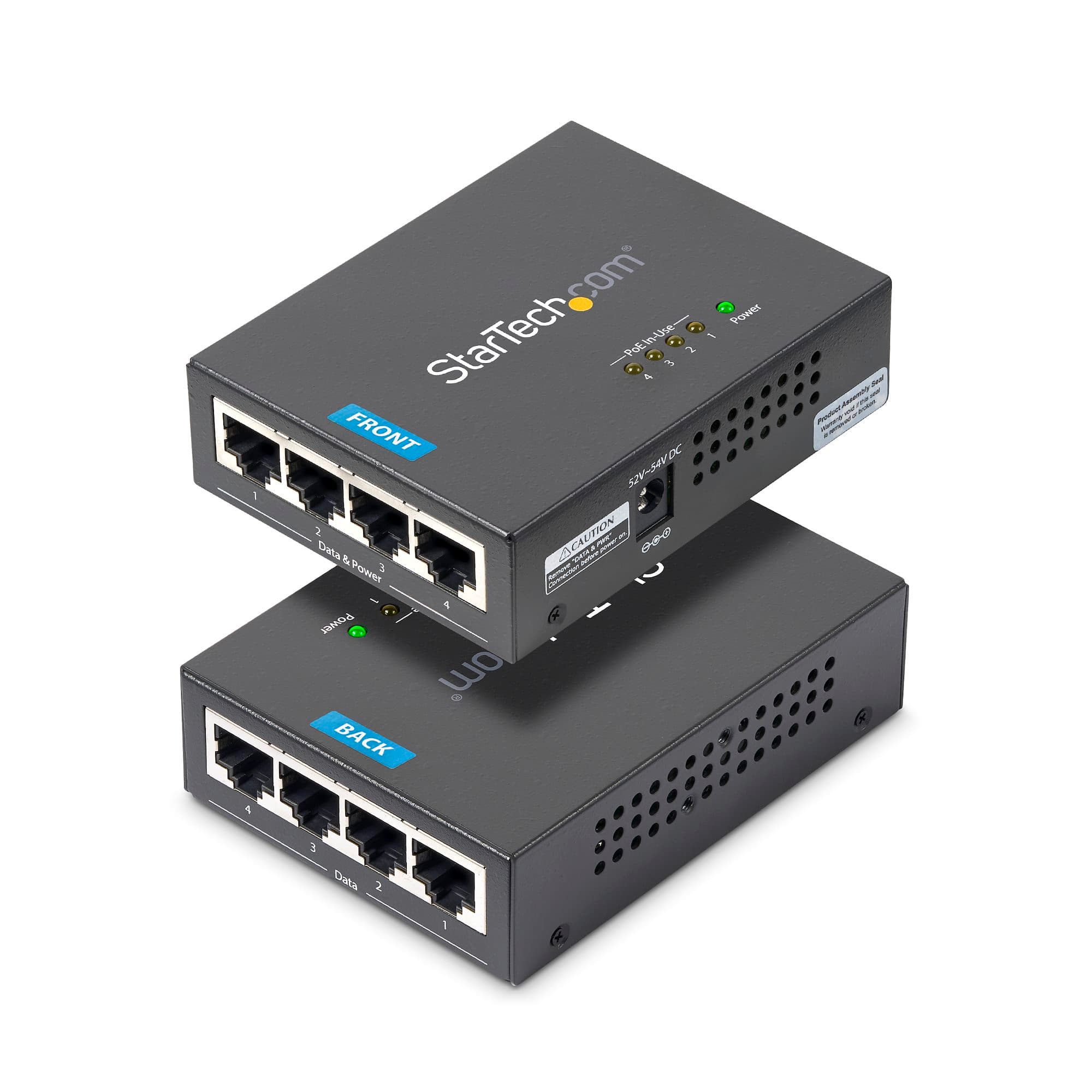 StarTech.com 4 Port Gigabit Midspan PoE+ Injector 485400