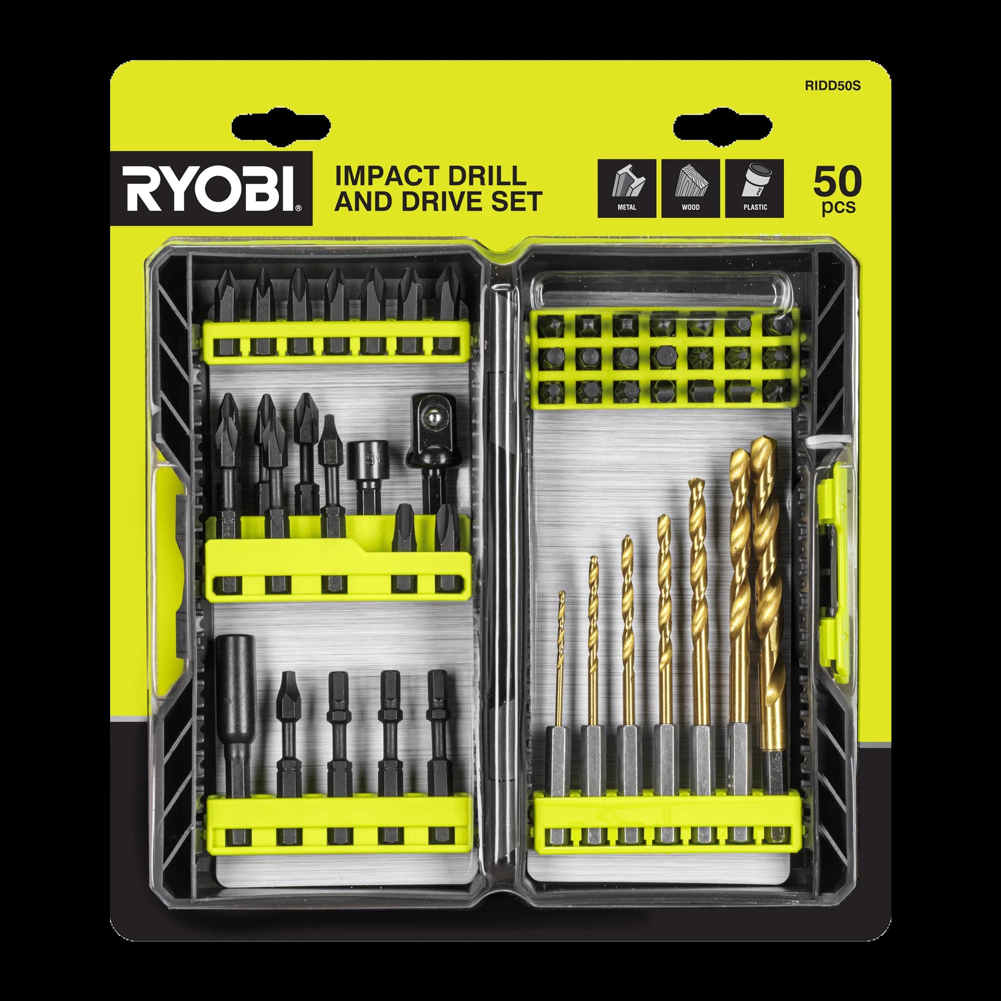 Ryobi Impact Drill and Drive Set 50pcs 485468