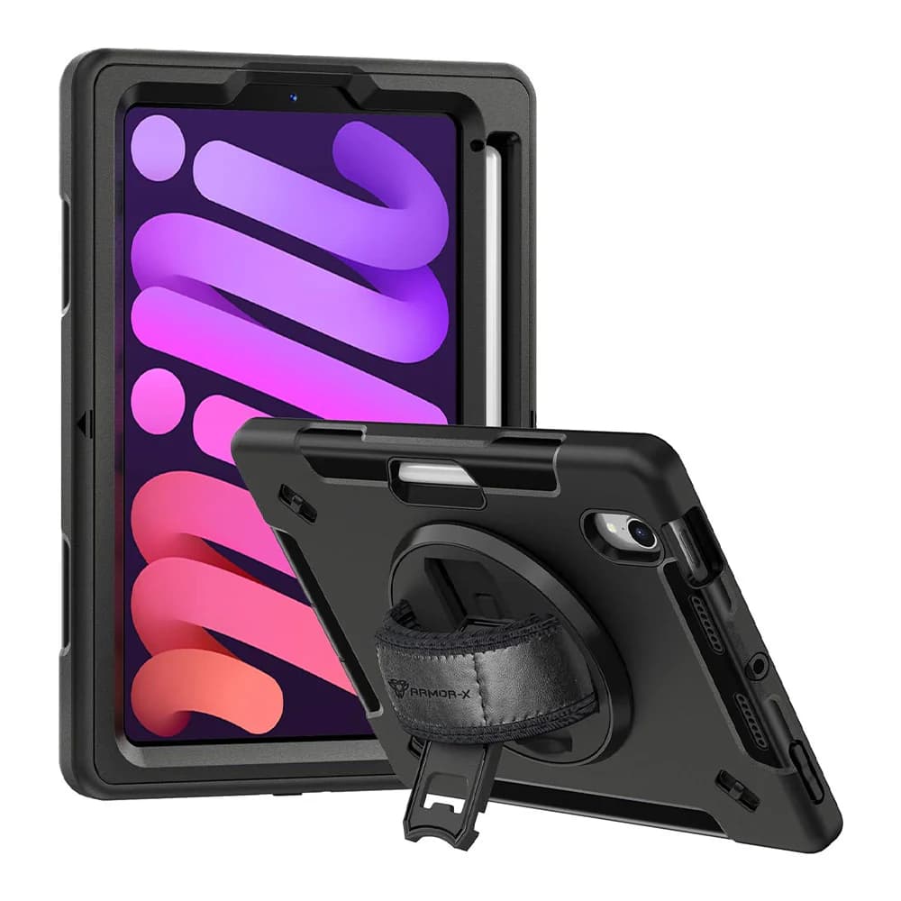 Armor-X Rainproof Military Grade Rugged Case with Hand Strap and Kick Stand for iPad Mini 6/7 507737