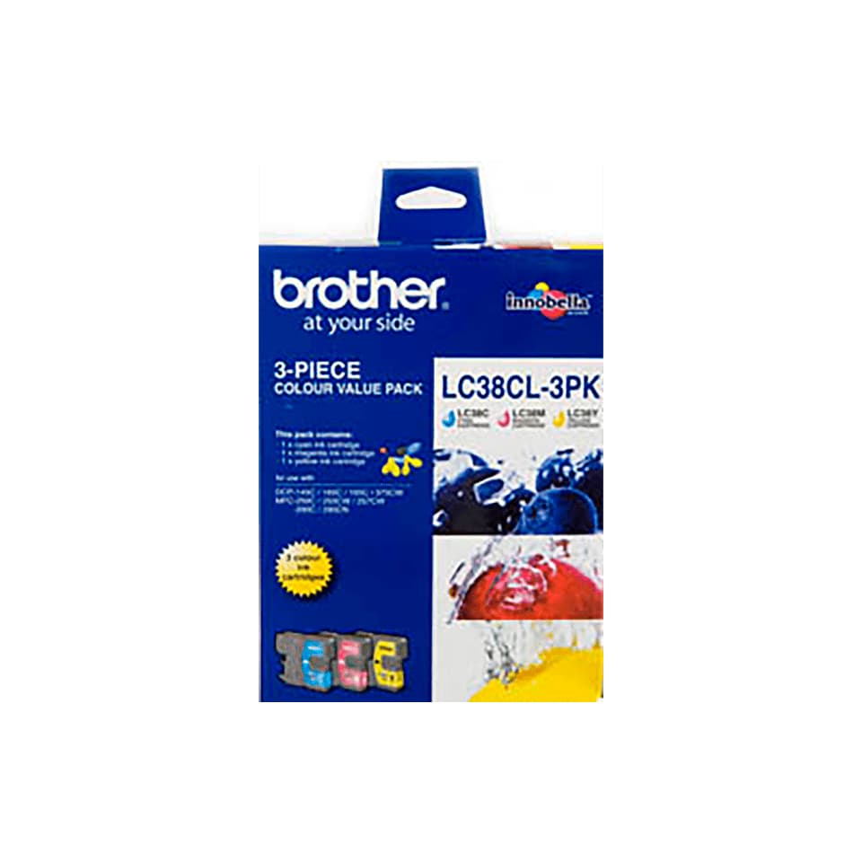 Brother Brother LC38CL3PK CMY Colour Ink Cartridges (Triple Pack) BCK13
