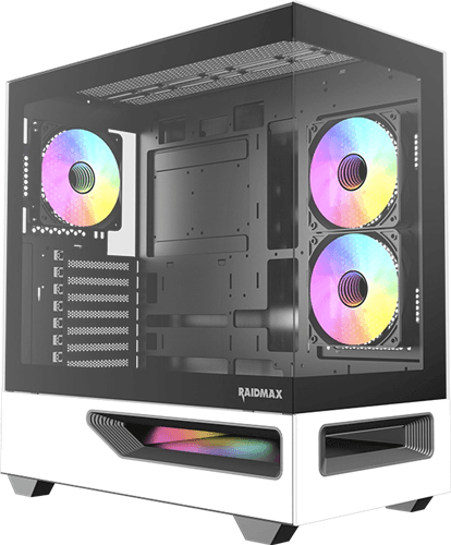 Highpower Raidmax H200 ATX Mid-Tower Case Tempered Glass White with ARGB HT8007