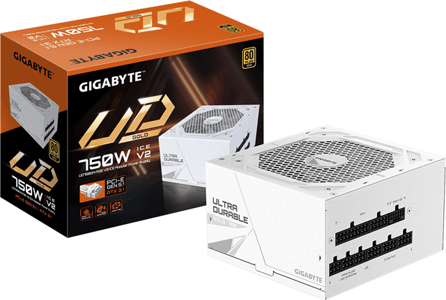 Gigabyte Gigabyte GP-UD750GM ICE 750W ATX Gold Full Modular PSU 5yr wty HW7829