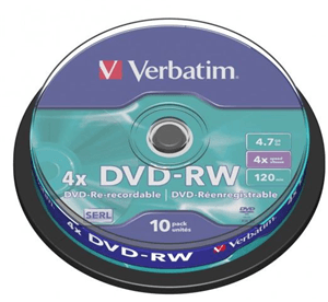 Verbatim Verbatim DVD-RW 4.7GB 4x 10 Pack on Spindle MV293