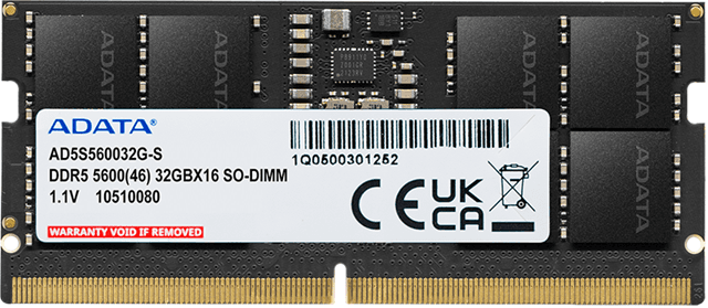 Adata ADATA 8GB DDR5-5600 CL46 SODIMM Lifetime wty NB2437