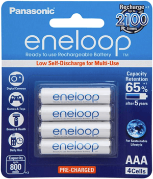 Panasonic Panasonic Eneloop AAA 800mAh Rechargeable Batteries 4 Pack PA4204