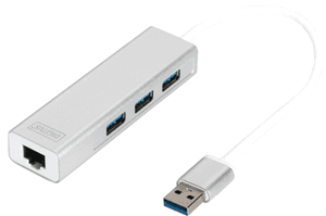 Digitus Digitus USB 3.0 3-Port Hub & Gigabit LAN Adapter US539
