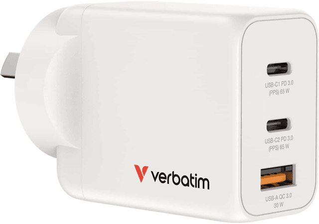 Verbatim Verbatim 65W GaN Charger with 2x USB-C and 1x USB-A VCA1251