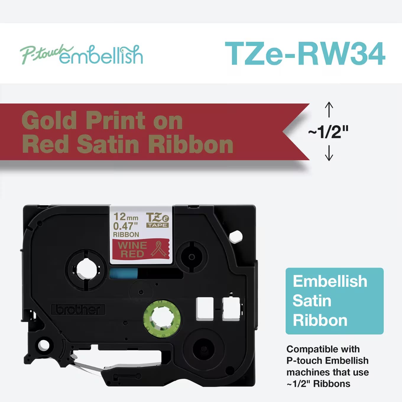 Brother Brother TZeRW34 Labelling Tape BTZRW34