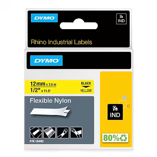 Dymo Dymo Rhino Ny Lbl 12mm Blk/Yel DY18490