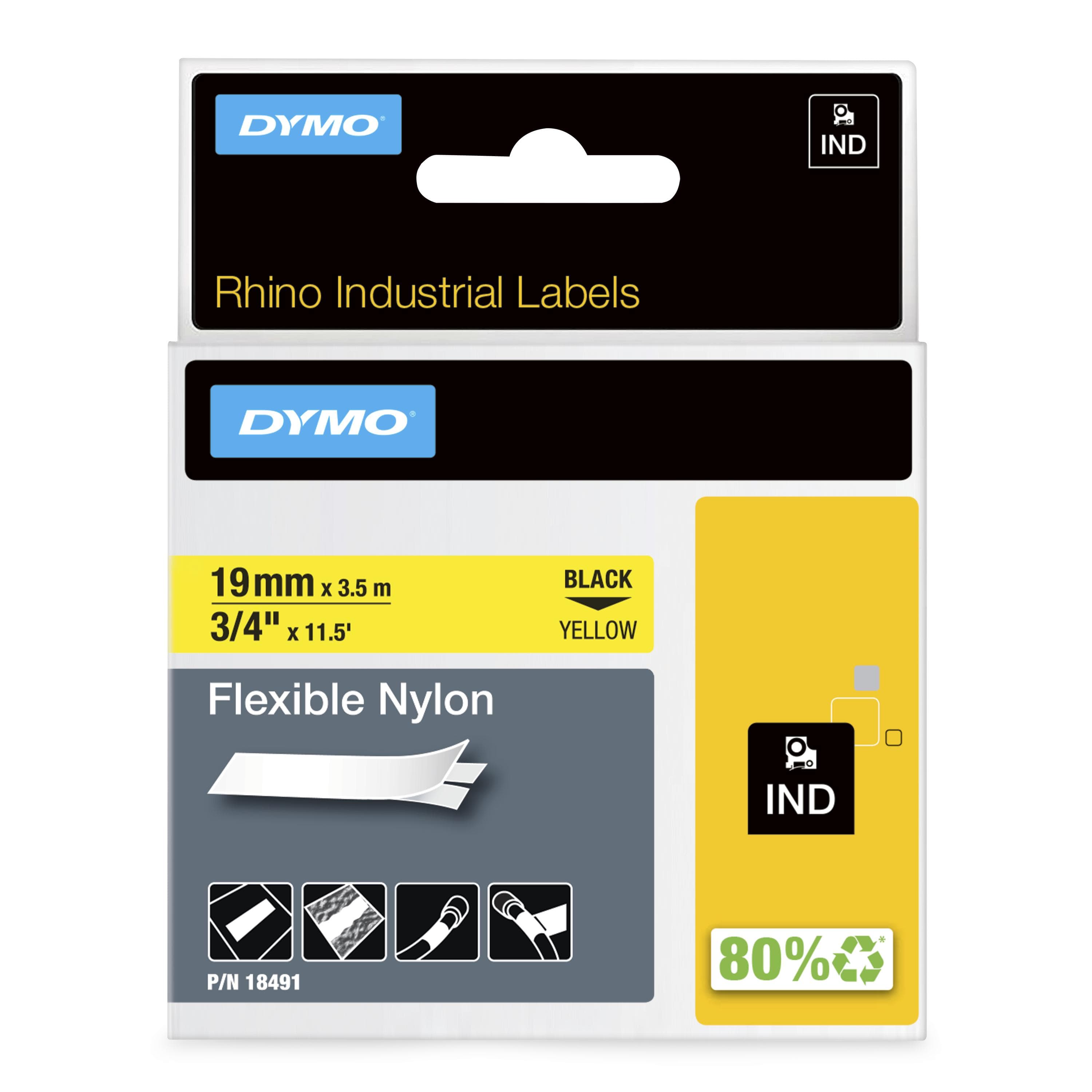 Dymo Dymo Rhino Ny Lbl 19mm Blk/Yel DY18491
