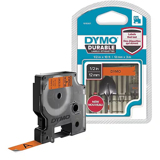 Dymo Dymo D1 Blk on Orn 12mm x 3m DY1978367