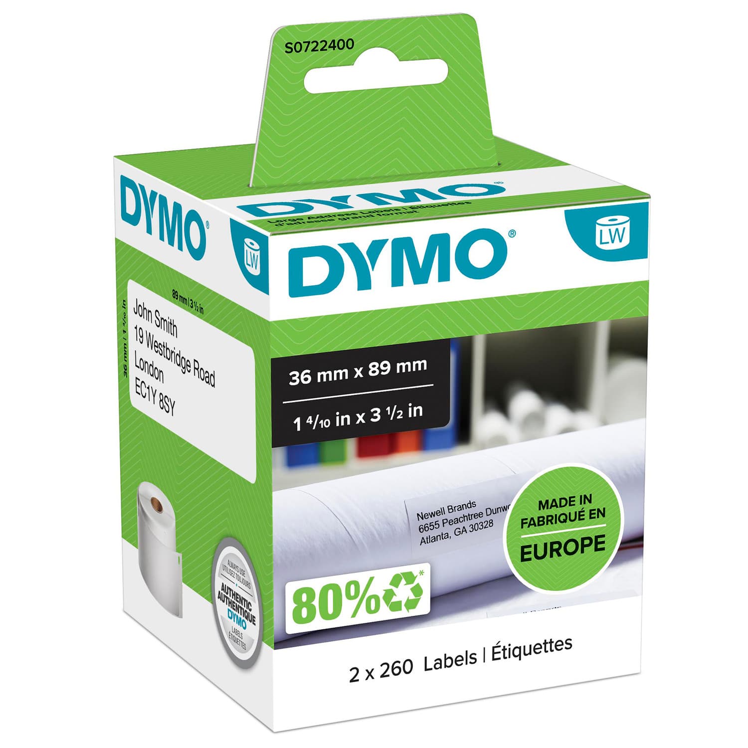 Dymo Dymo Address Label 36mm x 89mm DYS0722400