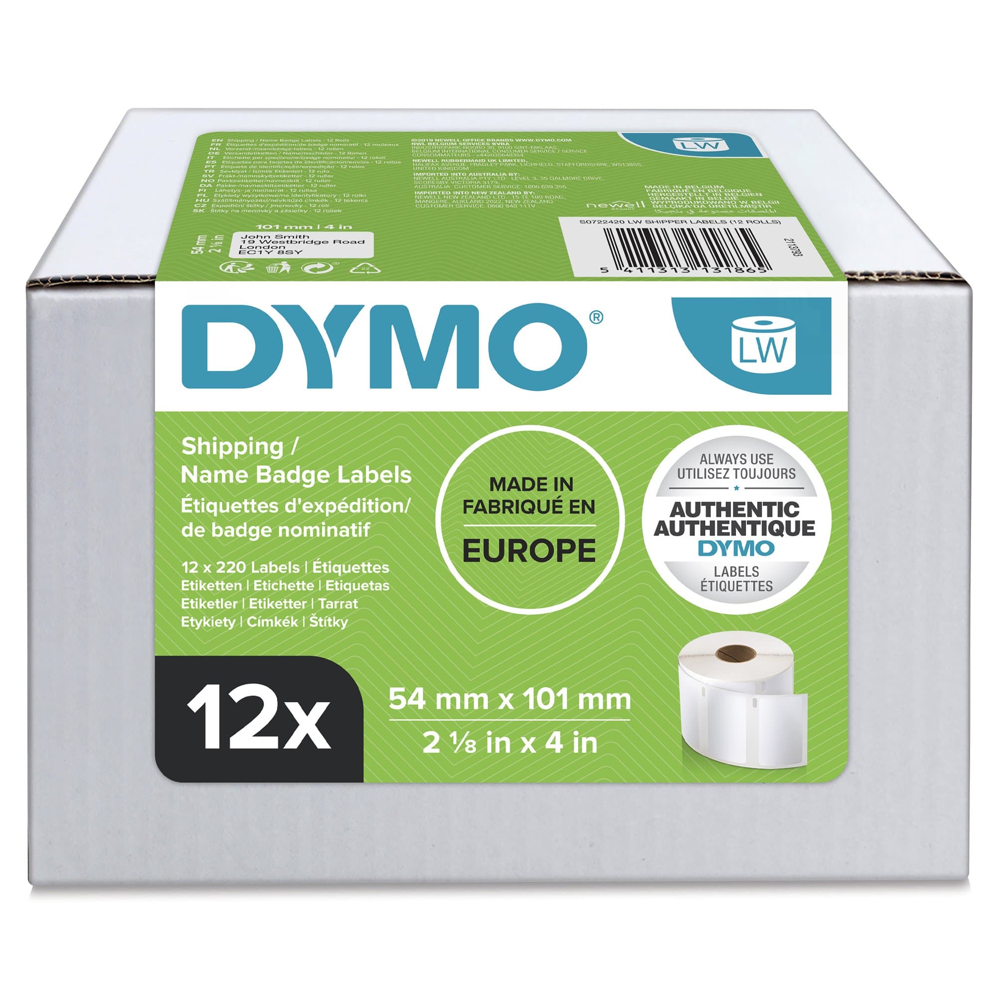 Dymo Dymo LW Ship Label Bulk 12Roll DYS0722420